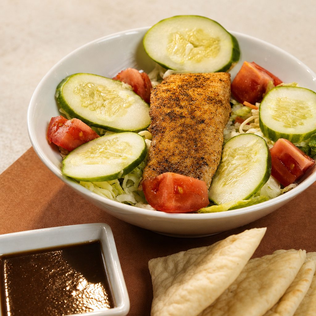 Grilled Salmon Salad.